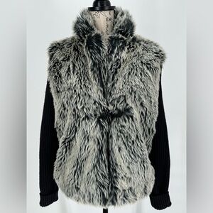 Montana Co Fox Fur Jacket with Ribbed Wool Sleeves‎